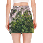 High Mountain Print Side Slit Mini Skirt