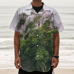 High Mountain Print Textured Short Sleeve Shirt