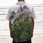 High Mountain Print Textured Short Sleeve Shirt