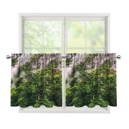 High Mountain Print Tier Curtains