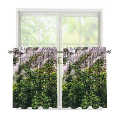 High Mountain Print Tier Curtains