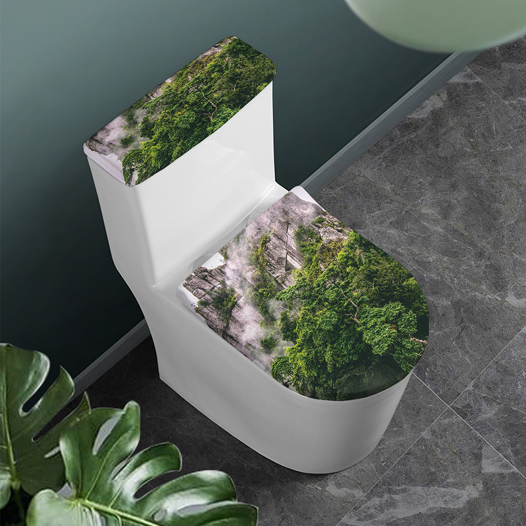 High Mountain Print Toilet Lid And Tank Cover Set