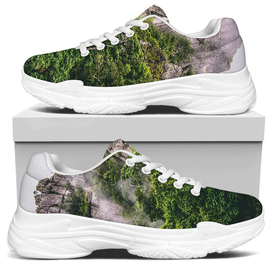 High Mountain Print White Chunky Shoes