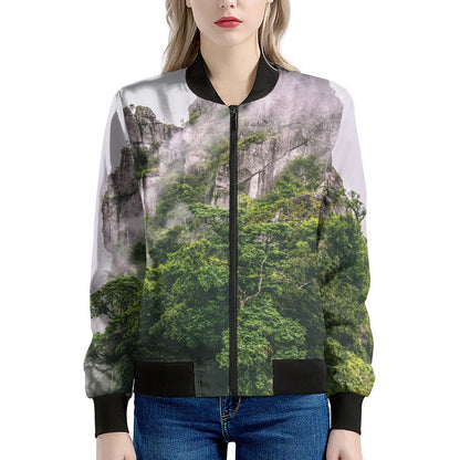 High Mountain Print Women's Bomber Jacket
