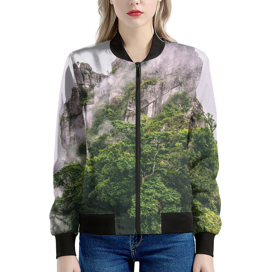 High Mountain Print Women's Bomber Jacket