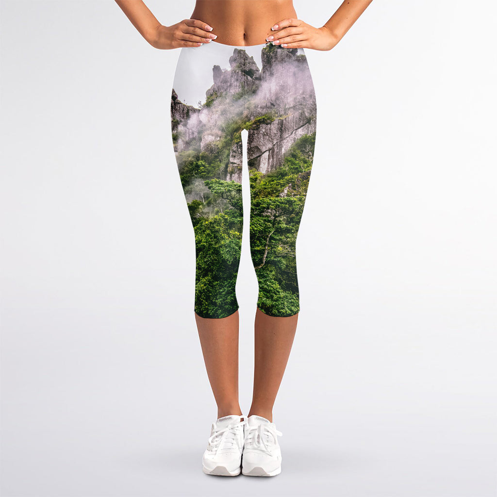High Mountain Print Women's Capri Leggings