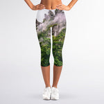 High Mountain Print Women's Capri Leggings