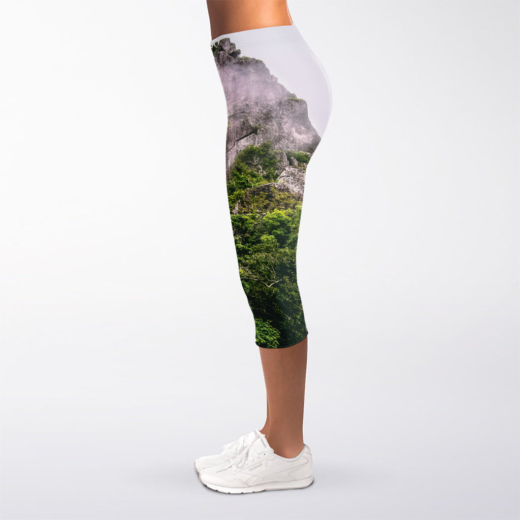 High Mountain Print Women's Capri Leggings