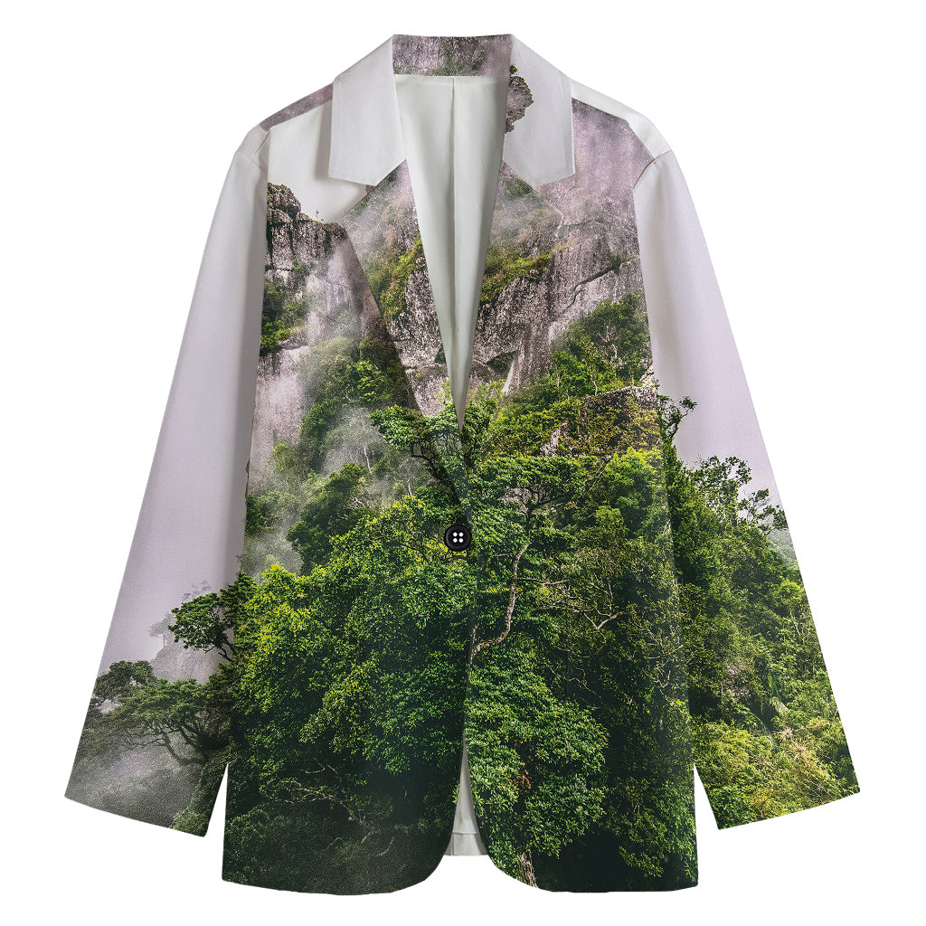 High Mountain Print Women's Cotton Blazer