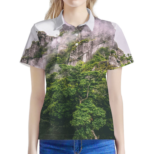 High Mountain Print Women's Polo Shirt