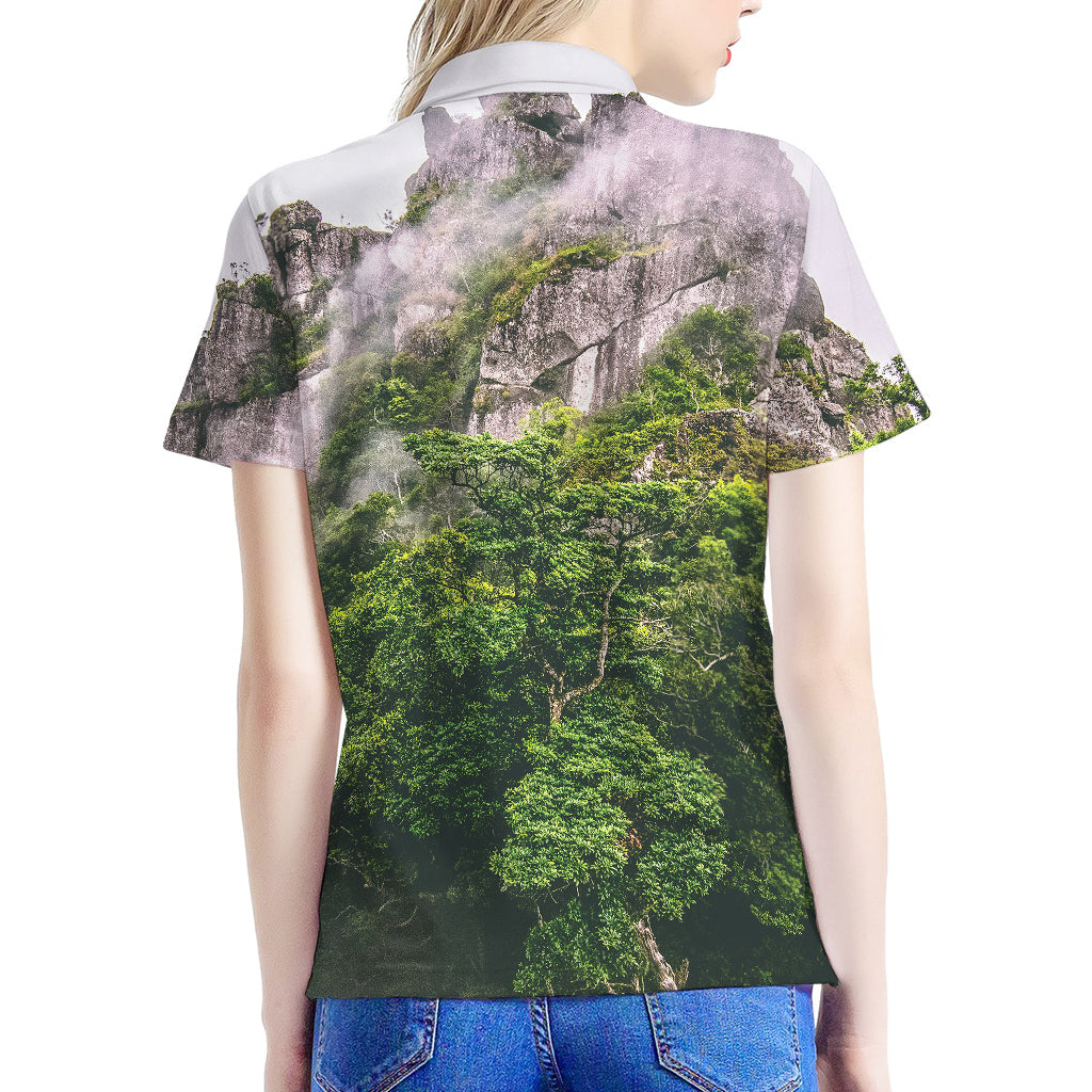 High Mountain Print Women's Polo Shirt