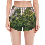 High Mountain Print Women's Split Running Shorts