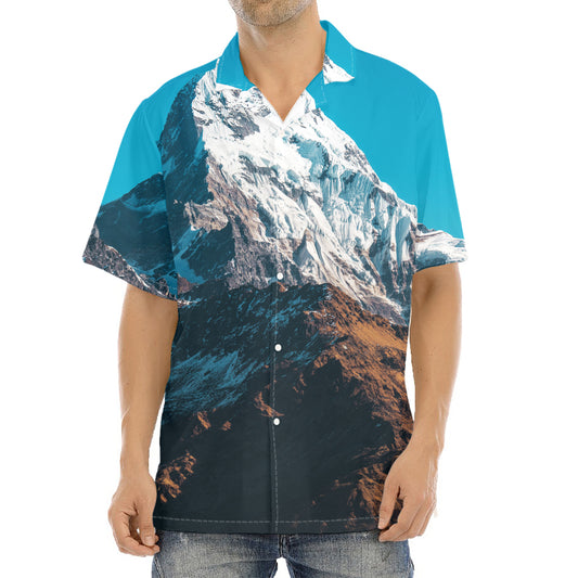 Himalaya Mountain Print Aloha Shirt