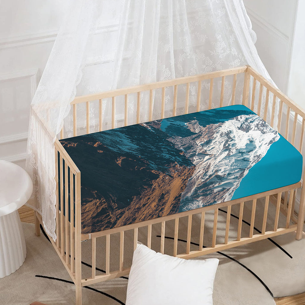 Himalaya Mountain Print Baby Crib Sheet