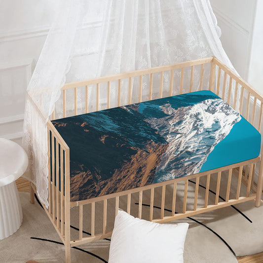 Himalaya Mountain Print Baby Crib Sheet