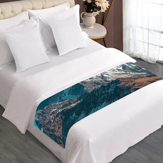 Himalaya Mountain Print Bed Runner