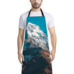 Himalaya Mountain Print Bib Apron With Pocket