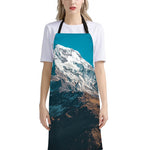Himalaya Mountain Print Bib Apron With Pocket
