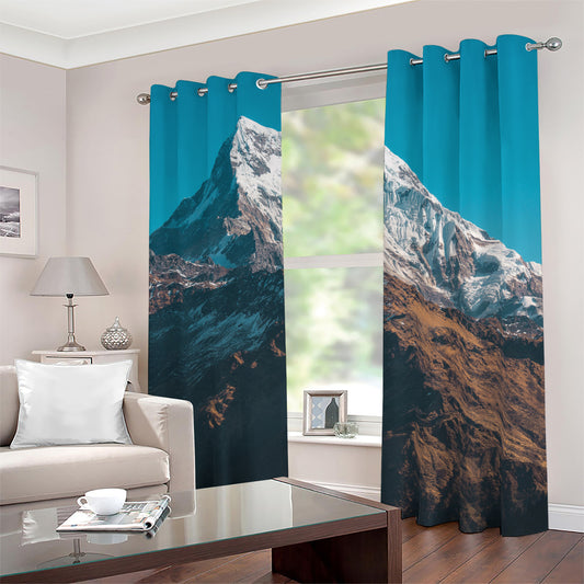 Himalaya Mountain Print Blackout Grommet Curtains