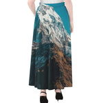 Himalaya Mountain Print Chiffon Maxi Skirt