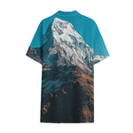 Himalaya Mountain Print Cotton Hawaiian Shirt