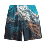 Himalaya Mountain Print Cotton Shorts