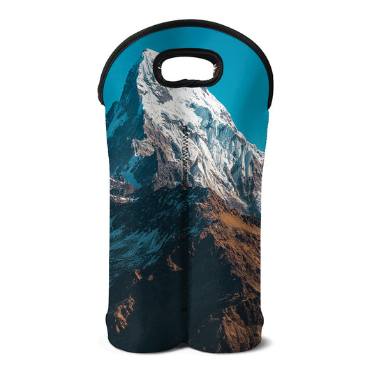 Himalaya Mountain Print Double Neoprene Wine Tote