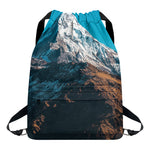 Himalaya Mountain Print Drawstring Backpack