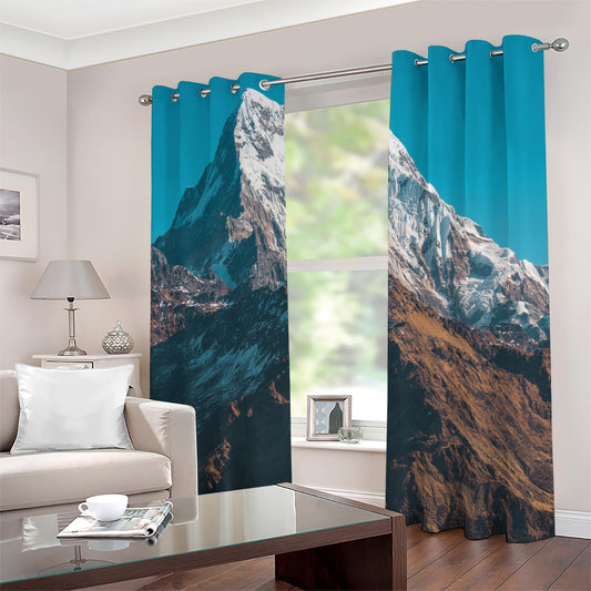 Himalaya Mountain Print Extra Wide Grommet Curtains