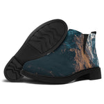 Himalaya Mountain Print Flat Ankle Boots