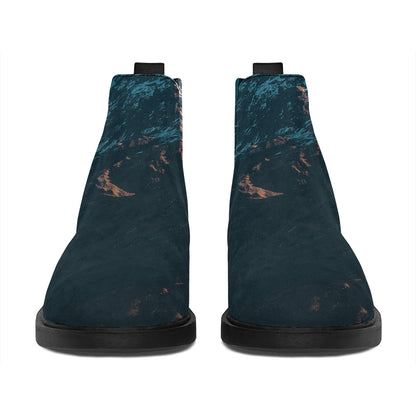 Himalaya Mountain Print Flat Ankle Boots