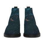 Himalaya Mountain Print Flat Ankle Boots