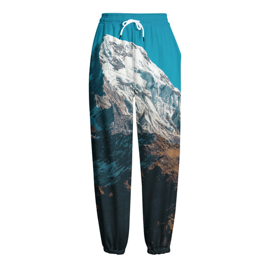 Himalaya Mountain Print Fleece Lined Knit Pants