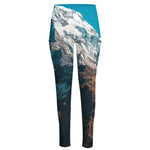 Himalaya Mountain Print High-Waisted Pocket Leggings