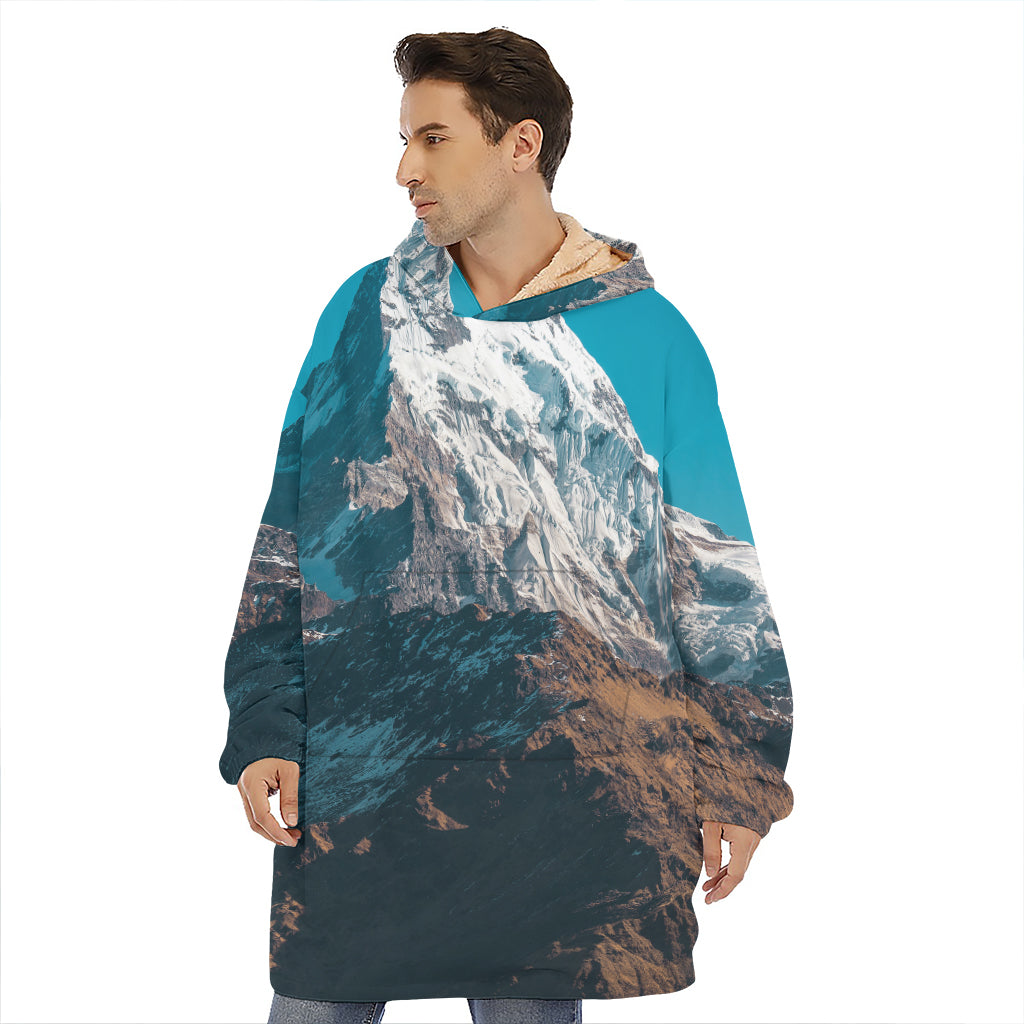 Himalaya Mountain Print Hoodie Blanket