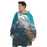 Himalaya Mountain Print Hoodie Blanket