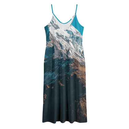 Himalaya Mountain Print Jersey Midi Cami Dress