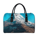 Himalaya Mountain Print Leather Duffle Bag