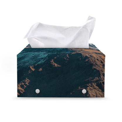 Himalaya Mountain Print Leather Tissue Box Cover
