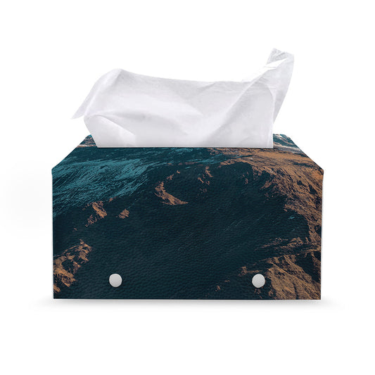 Himalaya Mountain Print Leather Tissue Box Cover