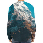 Himalaya Mountain Print Long Sleeve Baseball Jersey