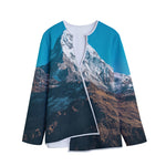 Himalaya Mountain Print Long Sleeve Short Coat
