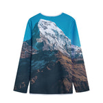 Himalaya Mountain Print Long Sleeve Short Coat
