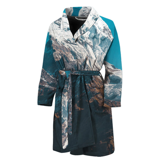 Himalaya Mountain Print Men's Bathrobe