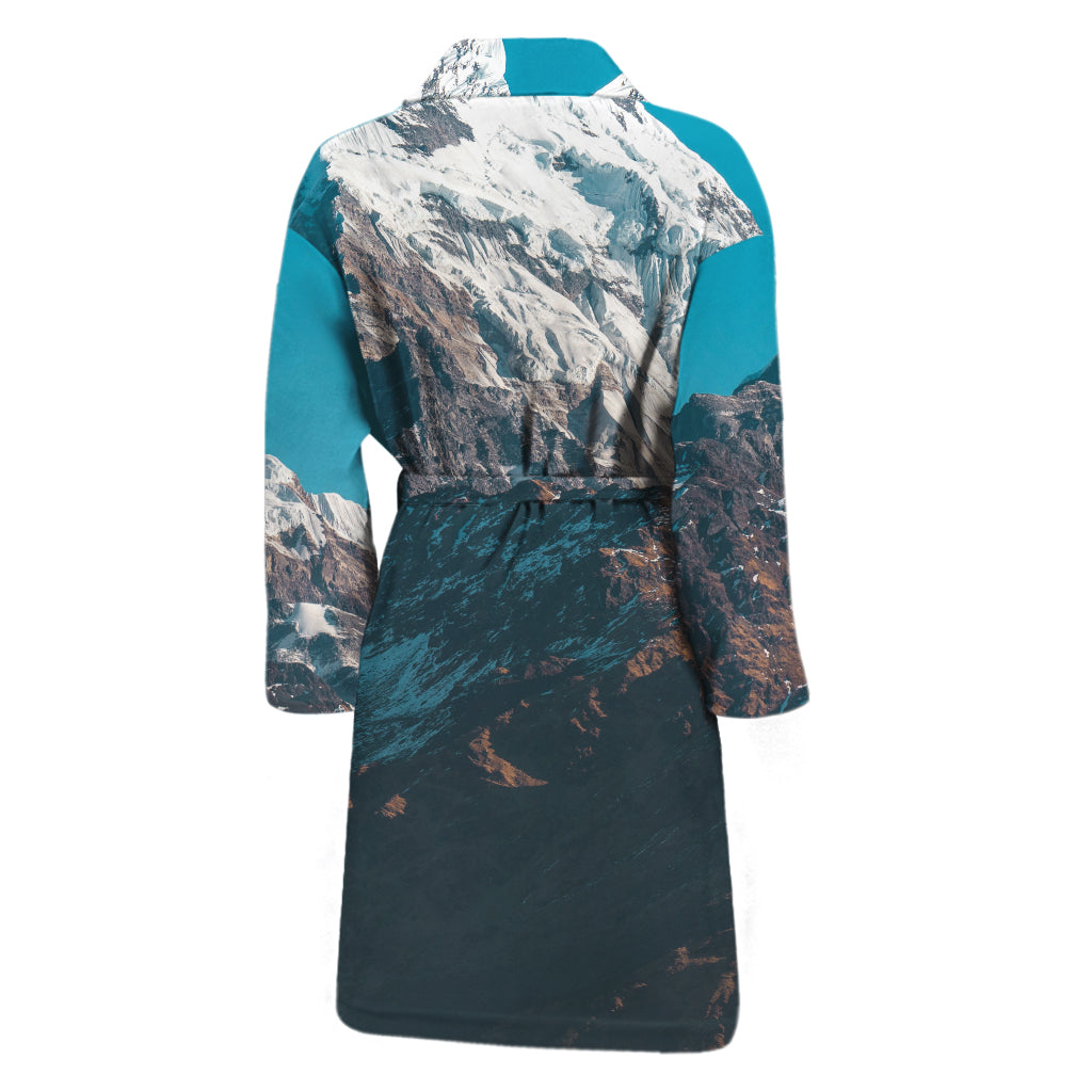 Himalaya Mountain Print Men's Bathrobe