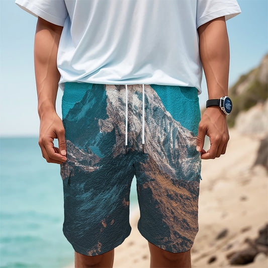Himalaya Mountain Print Men's Cargo Shorts