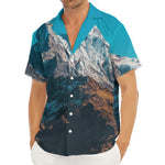 Himalaya Mountain Print Men's Deep V-Neck Shirt