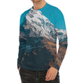 Himalaya Mountain Print Men's Long Sleeve Rash Guard