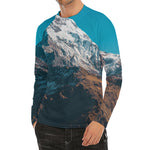 Himalaya Mountain Print Men's Long Sleeve Rash Guard