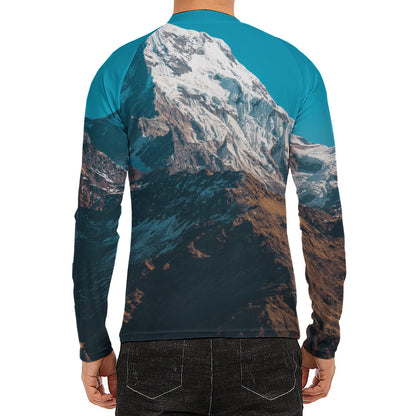 Himalaya Mountain Print Men's Long Sleeve Rash Guard